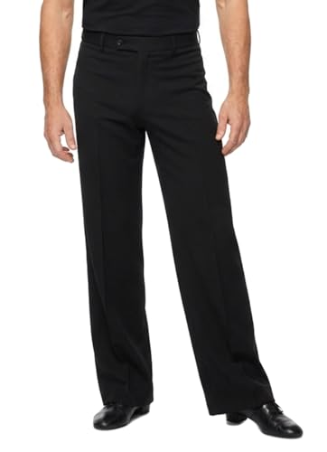 Ready4Dance Pantalon homme pour la danse latino-américaine taille haute, 05 noir, S