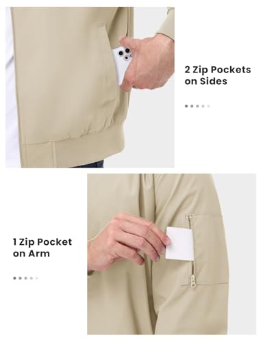 TBMPOY Men's Bomber Jackets Lightweight Light Windbreaker Casual Business Dress Stylish Fall Spring Golf Work3