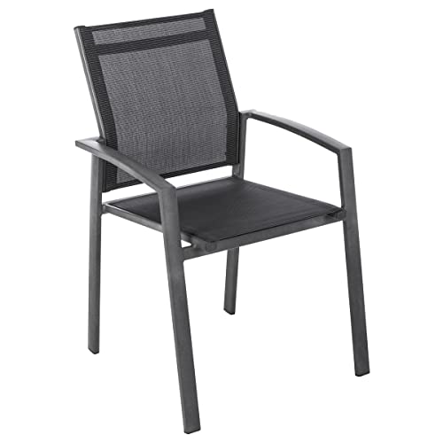 Hespéride Fauteuil de Jardin empilable Axiome Poivre & Graphite