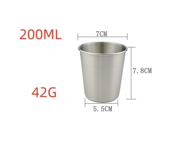 Echeson 200ML Outdoor Portable Milk Mug Beer Mug 304 Stainless Steel Water Cup(2PCS)