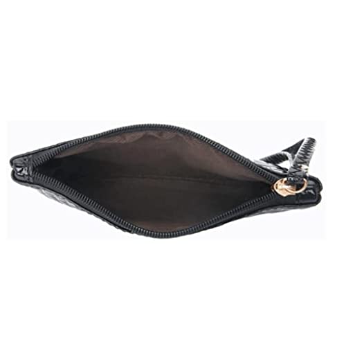 Leather Wallet Pu Leather Women's Wallet Large Capacity Long Ultra Thin Zipper Purse Clutch for Girls Ladies Fashion Coin Pocket Large Capacity (Bk,9.5x19cm)3