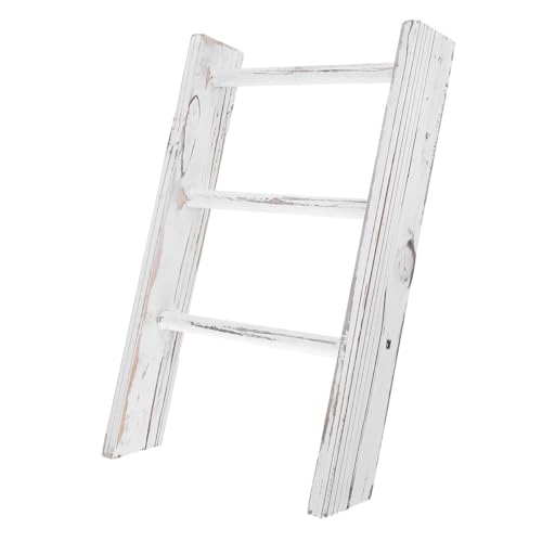CONGARTENO Mini Ladder Towel Rack for Kitchen Counter Rustic Farmhouse Towel Holder Space-Saving Decorative Ladder for Bathroom Versatile Display Stand for Tea Towels and Accessories