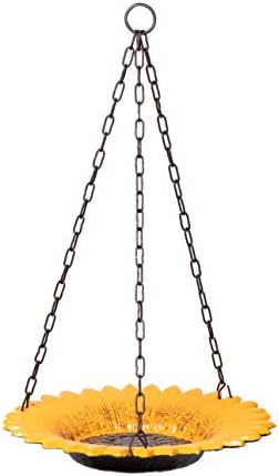 Hanging Bird Bath for Outdoors | Bird Bath with Sunflower Design