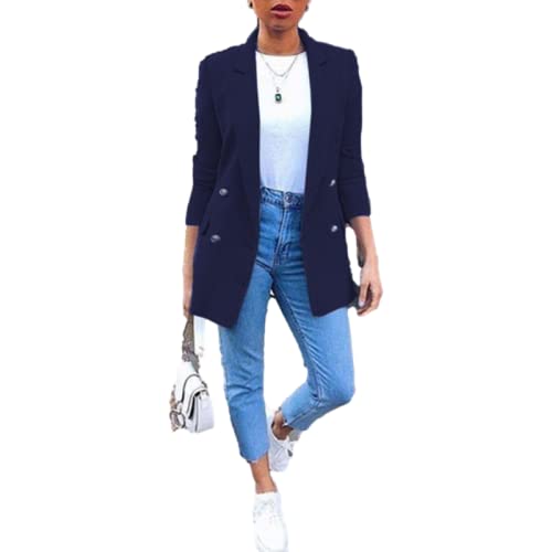 Femme Blazer Grandes Tailles Mode Couleur Unie Simple Quotidien Décontracté All-match Basique Banlieue Tendance Blazer Veste 5XL Cover
