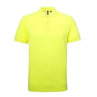 Asquith & Fox Men's Men’s Poly/Cotton Blend Polo Regular Fit Short Sleeve Polo Shirt, Yellow (Neon Yellow 000), Large (Manufacturer Size:Large)
