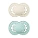 MAM Original Elements - Lot de 2 tétines, en Silicone SkinSoft, symétriques et orthodontiques, pour bébé de 16 Mois et Plus, Forme adaptée à l'allaitement, avec boîte à tétine - Menthe/Beige