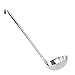 Bestonzon, mestolo da zuppa in acciaio inox, utensili da cucina con manico lungo, mestolo con gancio per appenderlo, 13 cm