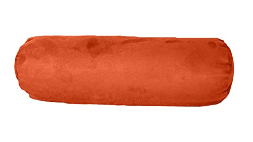 Almohada cilíndrica de microsuede 20 x 8 pulg