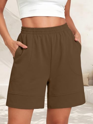 KISSMODA Women Bermuda Sweat Shorts High Waist Pockets Summer Lounge Workout Shorts — view 3