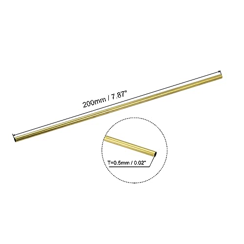 Uxcell A22060900UX0381 Brass Tube, 2Mm 3Mm 4Mm 5Mm 6Mm 7Mm Od X 0.5Mm Wall Thickness 200Mm Length Metal Tubing thumb #1
