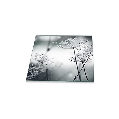 Glas-Schneidebrett 60x52 Cm – Gehärtetes Glas Mit Rutschfesten Füßen & Dekorativem Druck, Hitzebeständig & Antibakteriell