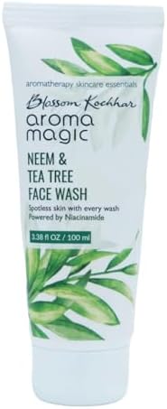 Aroma Magic Neem & Tea Tree Face Wash with Niacinamide | Deep Cleansing & Pore Tightening | Acne & Pimple Control | Facial Cleanser for Supple & Smooth Skin | 3.38 Fl Oz/100ml