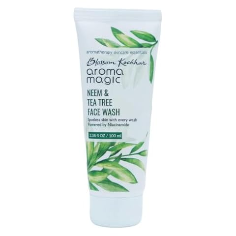 Aroma Magic Neem & Tea Tree Face Wash with Niacinamide | Deep Cleansing & Pore Tightening | Acne & Pimple Control | Facial Cleanser for Supple & Smooth Skin | 3.38 Fl Oz/100ml Cover