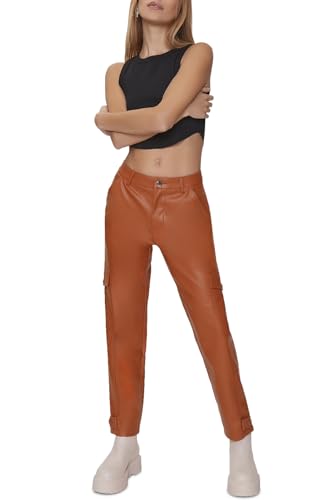 Forever 21 Womens Faux Leather Cargo Ankle Pants
