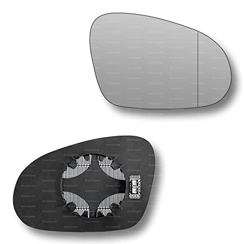 Less4spares Replacement Wing Mirror Glass Right Compatible with VW Passat 2005-2010 CLIP-ON Driver Off side Heated with Blind Spot