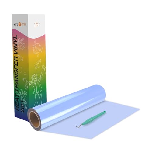 Image of HTVRONT Heat Transfer Vinyl Rolls - 12 inch x 20ft Pale Blue Iron on Vinyl for Shirts, HTV Vinyl for All Cutting Machines - Easy to Cut & Weed for HTV Heat Transfer Design (Pale Blue)
