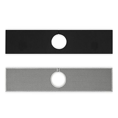 Sink Splash Guard Behind Faucet 2 Pieces Behind Sink Splash Guard Gray Black Sink Splash Protector Kitchen Faucet Absorbent Mat Pad Microfiber Cloth Faucet Splash Catcher for Home Bathroom Tools
