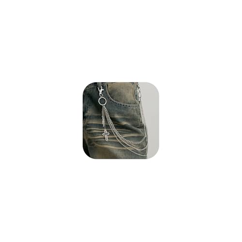 Fashion Layered Pants Wallet Chains Exquisite Gold Silver Cross Jean Pocket Chain - image 1
