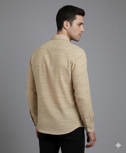 Image of Men's Pure Cotton Khadie Shirt Regular Fit Casual Formal Wear