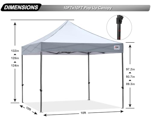 Image of ABCCANOPY Patio Pop Up Canopy Tent 10x10 Commercial-Series (Gray)