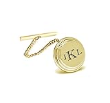 Personalized Gold Beveled Tie Pin Engraved Free - Ships from USA