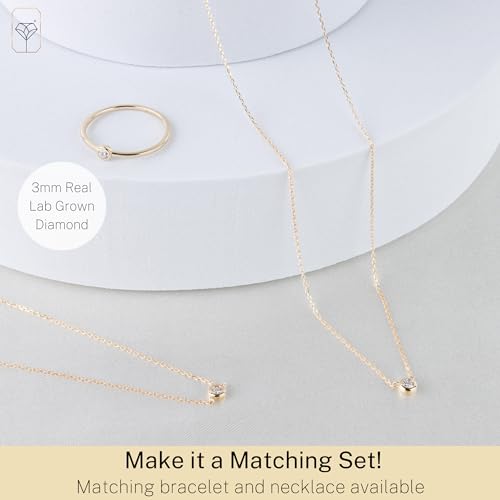 MAX + STONE 10K Yellow Gold Labgrown Diamond Bezel Ring | Gold Rings For Women | Size 6 to 82