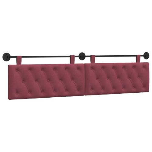 vidaXL Cabecera Colgante Rojo Vino 210 x 55 x 7 cm Tela, Cabecero Rectangular de Tela para Dormitorio, diseño Moderno Colgante, Respaldo Acogedor y Suave, eficiente en Espacio