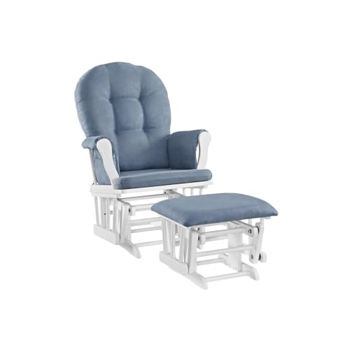 Glider and Ottoman Set with Storage and Padded Arms