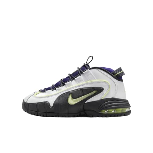 Nike Air Max Penny Big Kids' Shoes (FZ3546-100, White/Field Purple/Anthracite/Light Lemon Twist) Size 6