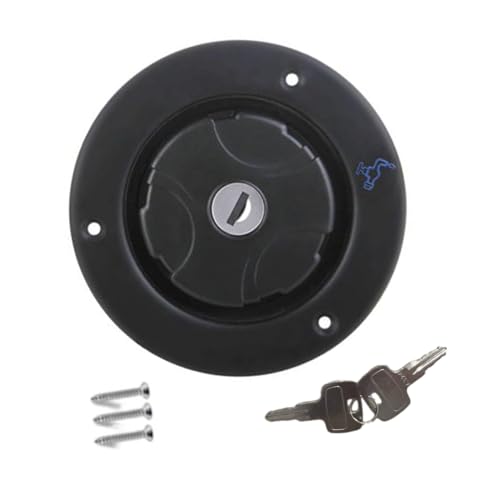 Image of Water Locking Cap, 1 PC RV Fresh Water Locking Cap Replacement, RV Water Filler with Lock Compatible with Most Camping Trailer RV (Black)