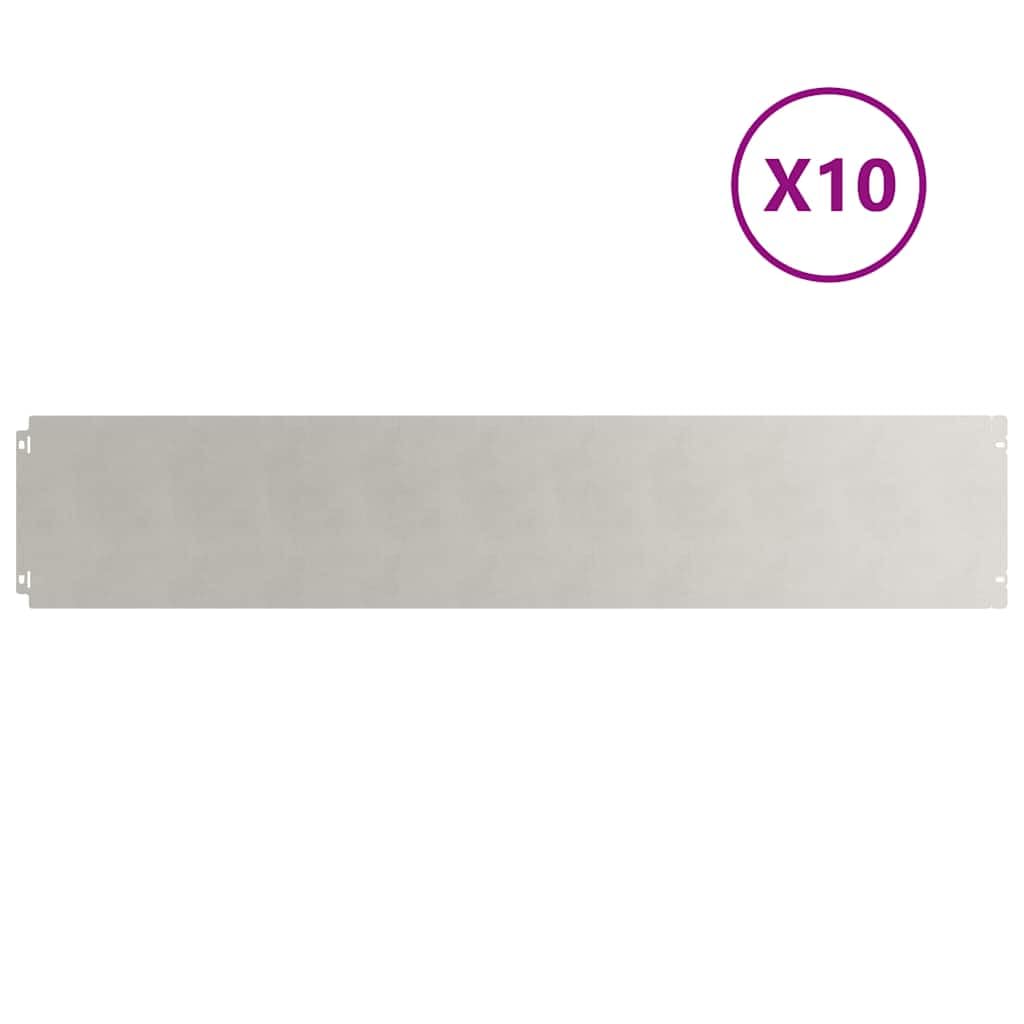 vidaXL Raseneinfassung 10 STK. 20 x 103 cm Edelstahl Silber