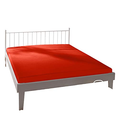 Bassetti 9256251 Fitted Sheet Plain Coral Cotton/Elastane 90 x 190 cm 100 x 220 cm, 90cm