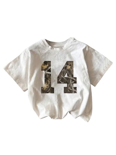 SOLY HUX Girl's Number Graphic Tees Short Sleeve Crew Neck T Shirt Y2k Summer Tops