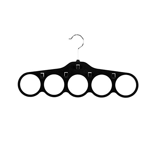 Home Basics Velvet Tie Hanger, Black, 4-Pack