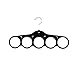 Home Basics Velvet Tie Hanger, Black, 4-Pack