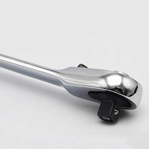 Wrench Mini 1/4Inch Double Ended Quick Socket Ratchet Wrench Rod, Portable Chrome Vanadium Steel Screwdriver Bit Tool Grip Torque Wrench For Daily Life (Silver) #TOP4