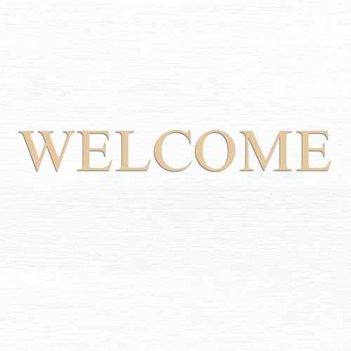 WELCOME Sign Letters - Times New Roman - 6 Inch Letters - Unfinished Wood - Thin 1/4" Thickness