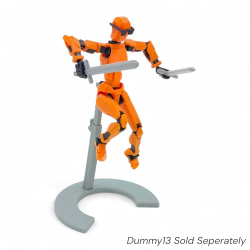 Image of Dummy13 Fully Articulated Action Figure | 3D Printed Robot Assembly Kit | 5.4 Inch Tall Poseable Toy | Dynamic Poses | DIY Collectible Model | Made in India (Display Stand (Pack of 2))
