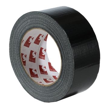 GWS Scapa 3160 Lot de 12 rouleaux de ruban adhésif textile imperméable 150 µm 100 mm x 50 m Noir