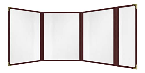 Goodsmart Burgundy Menu Covers 25 Pack - 4-Page/8-View Vinyl Menu Holders