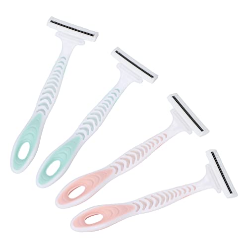 Navalha Feminina Portátil, Leve, Ferramenta de Remoção de Pelos, Fácil de Segurar, Pele Lisa, 4 Paco