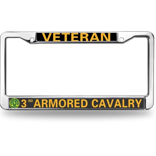 Image of 3rd Armored Cavalry License Plate Frame - Military Military Veteran Car Accessory