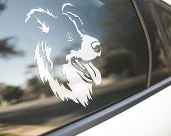 Border Collie - Adhesivo de vinilo para amantes de las mascotas para coches, ventanas, camiones, ventanas, paredes, ordenadores portátiles y