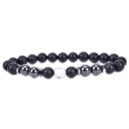Preisvergleich Produktbild YZDKJ 2 stücke Anti-Schwellungen Schwarz Obsidian Energy Stein Fußkettchen Einstellbar Gewichtsverlust Magnet Armbänder Fußkettchen Für Frauen Männer (Metal Color : White)