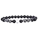 Produktbild YZDKJ 2 stücke Anti-Schwellungen Schwarz Obsidian Energy Stein Fußkettchen Einstellbar Gewichtsverlust Magnet Armbänder Fußkettchen Für Frauen Männer (Metal Color : White)