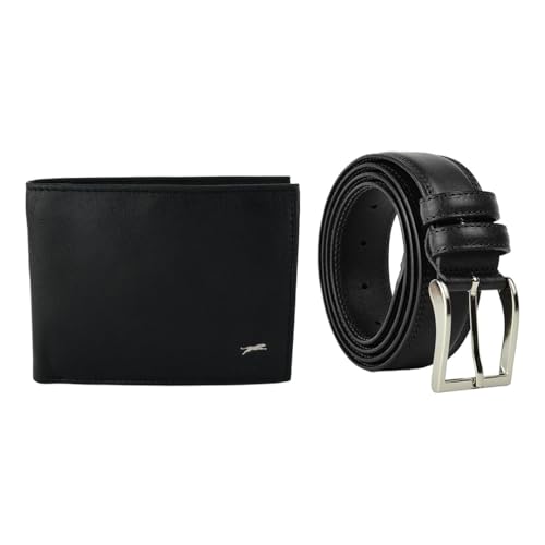 JAGUAR Set de regalo, cartera de piel con RFID y cinturón 125 cm...