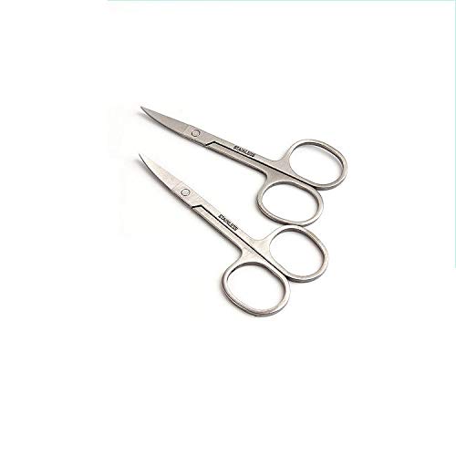 Tijeras de manicura de acero inoxidable, tijeras de cejas, recortadoras de cejas, pestañas, nariz, pelo, tijeras de maquillaje de uñas