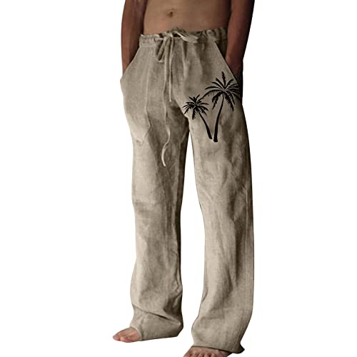 Pantalon de cuisine homme et travail en coton lin respirant