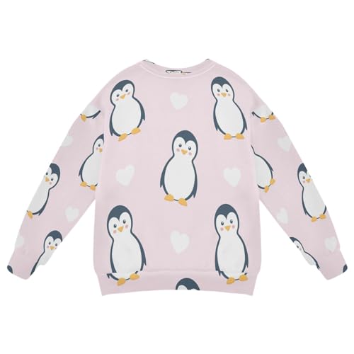 Winter Penguins Pink Heart Boy Girl Sweatshirt Toddler Crewneck Pullover Sweater Long Sleeve Fall Winter Clothes2