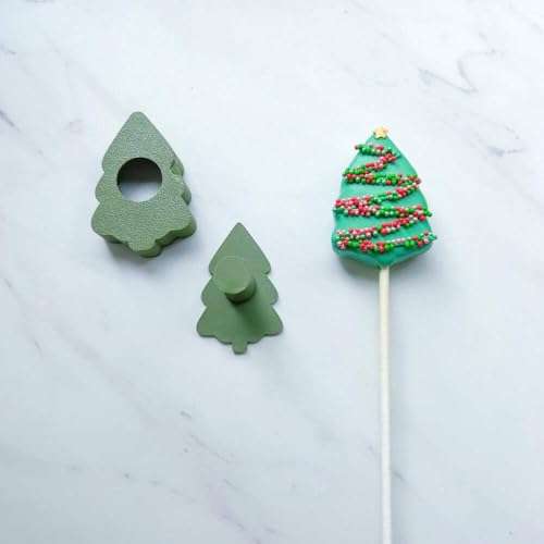 TREE CUT-N-PUSH CAKE POP MOLD BY SWEET CUT CO. FOR CUPCAKES, CAKEPOPS, CHOCOLATE STRAWBERRIES, PRETZELS & RICE KRISPIES